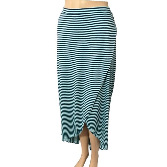 Striped Flowy Midi Skirt GAP Lrg Asymmetric Hem Pockets Beach Coastal Grandma. - Picture 5 of 16